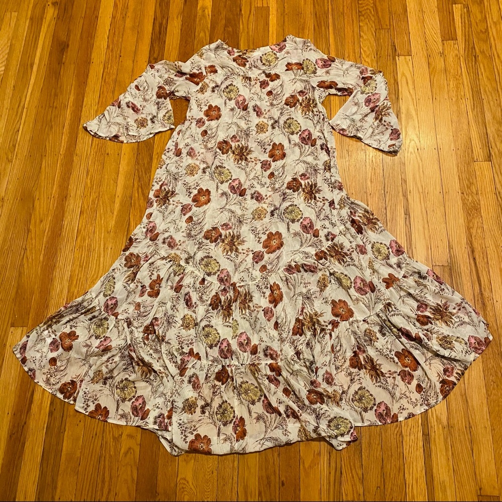 Mossimo Dress cream with red Florals Boho